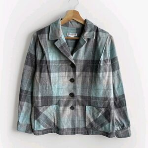 Pendleton 49er Heritage Blazer Wool Plaid Jacket Button Up Multi Women's Large